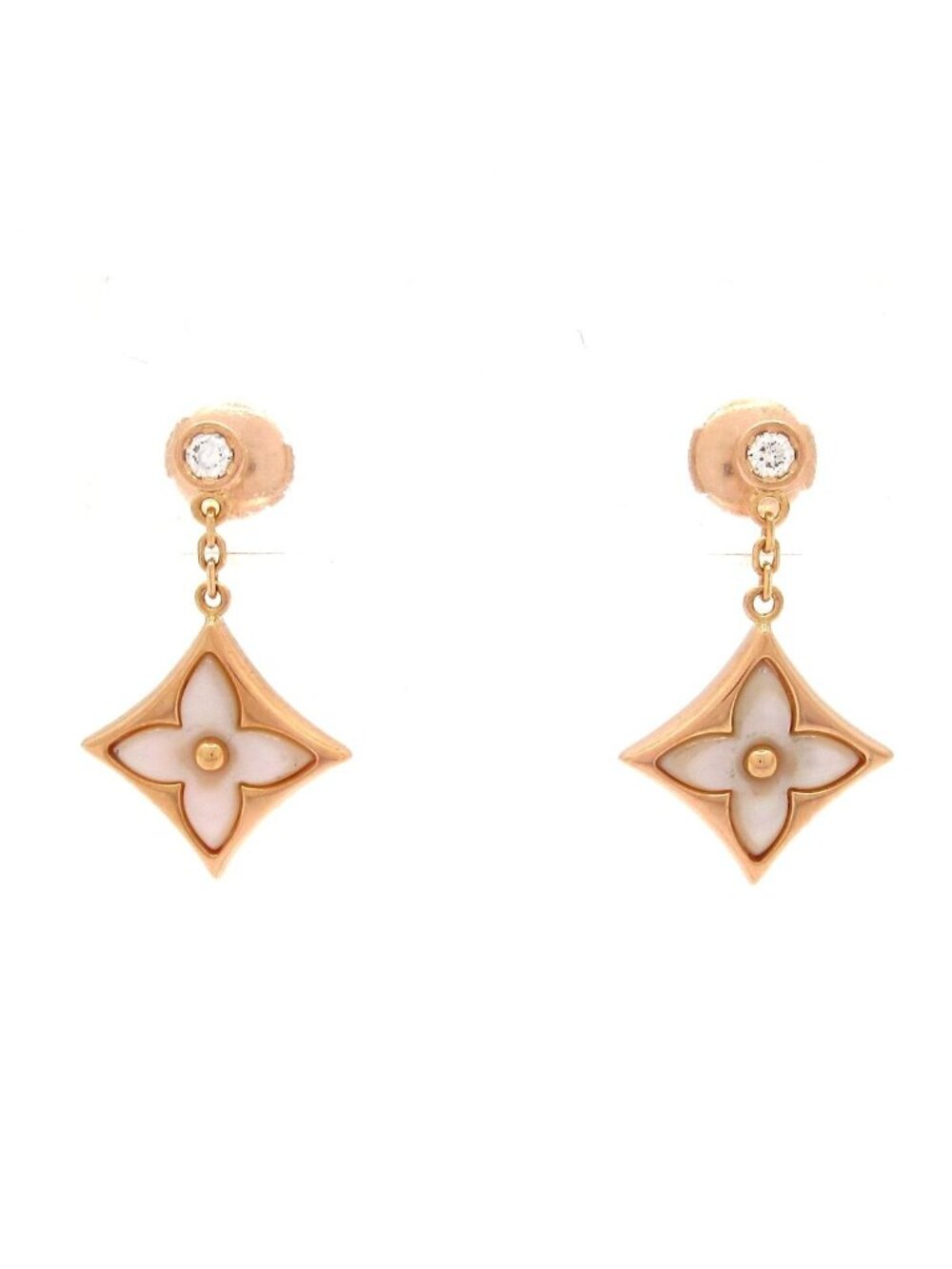 Louis Vuitton Earrings Star Blossom 18k Pink Gold White Diamond